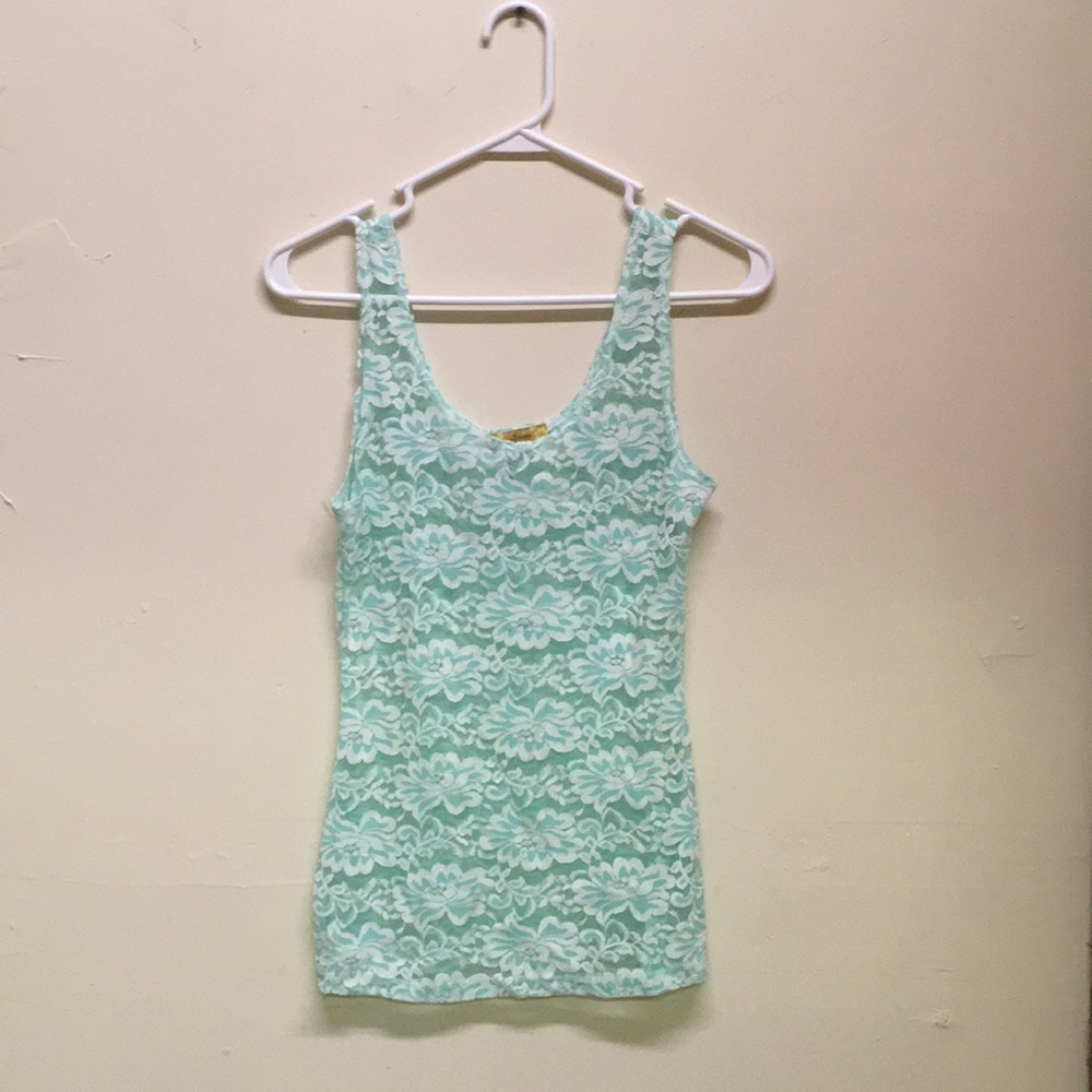 Mint color lace dress